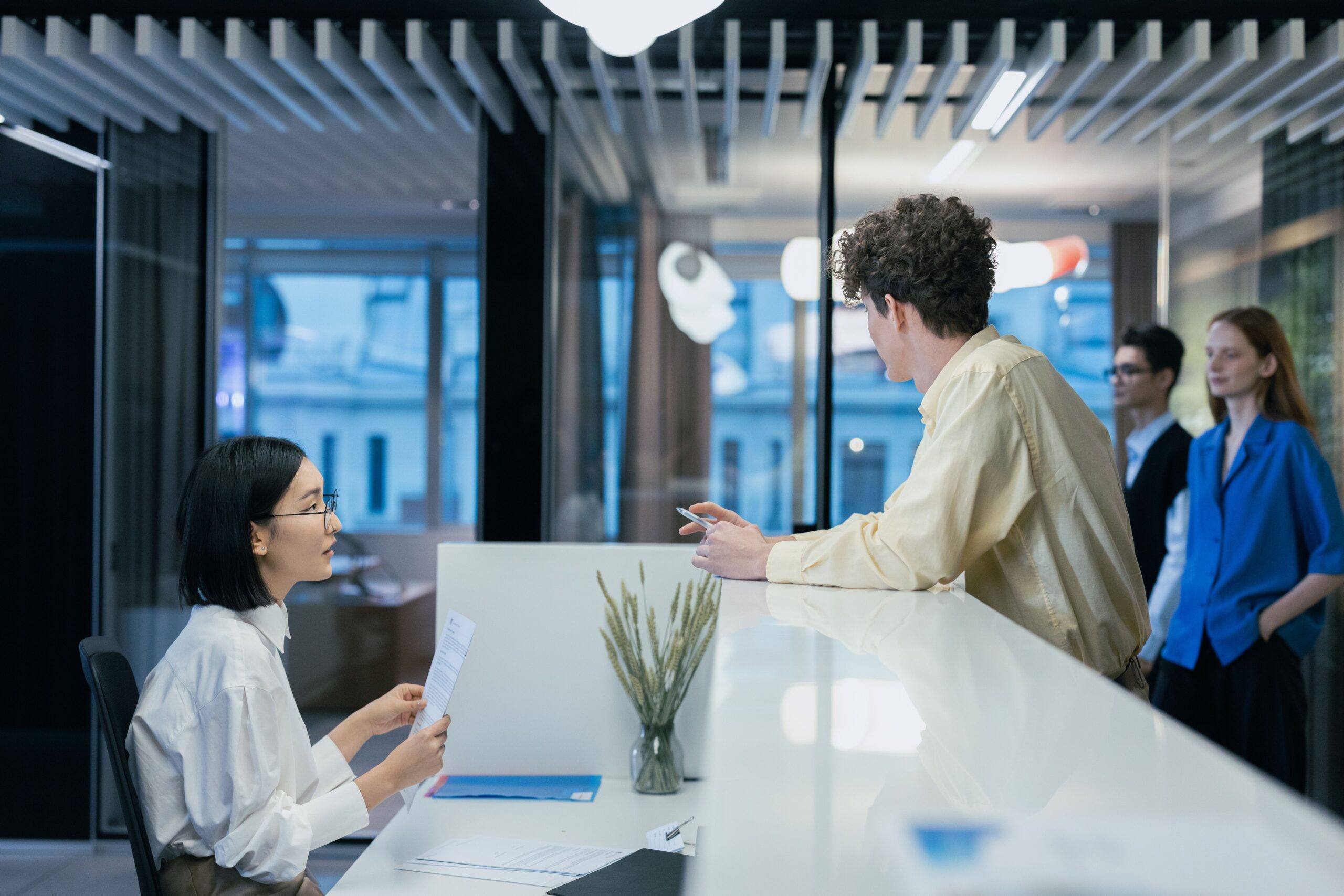 An AI receptionist assisting customers in an HVAC business setting.